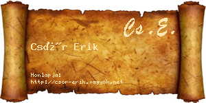 Csór Erik névjegykártya